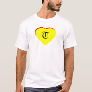 T-shirt "T" Coeur Jaune Rouge Faire-part de mariage Le MUS