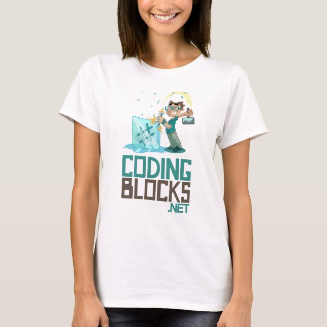 T-shirt T de base des femmes - le codage bloque le logo (Devant)