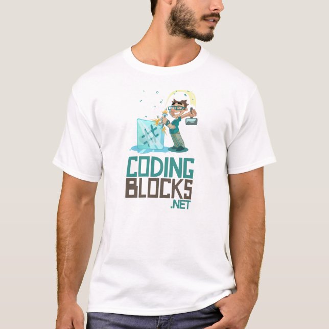 T-shirt T de base des hommes - le codage bloque le logo (Devant)
