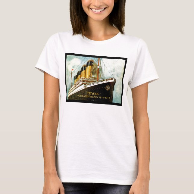 T-shirt T des 100th femmes d'anniversaire de RMS Titanic (Devant)