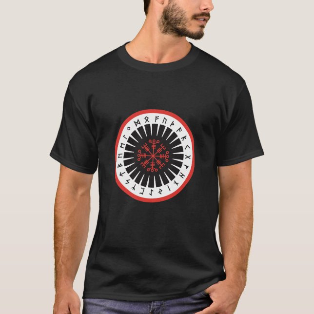 T-shirt T noir, un avant en hausse plus chauve d'emblème (Devant)