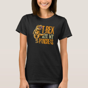 T-shirt T Rex Ate My Pancreas Type 1 Diabète Sensibilisati