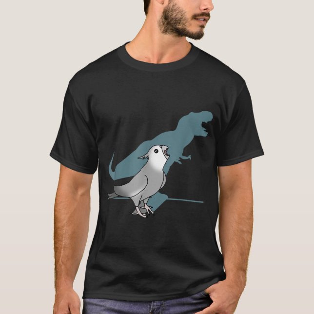 T-shirt T-rex blanc face cockatiel, Funny gris (Devant)
