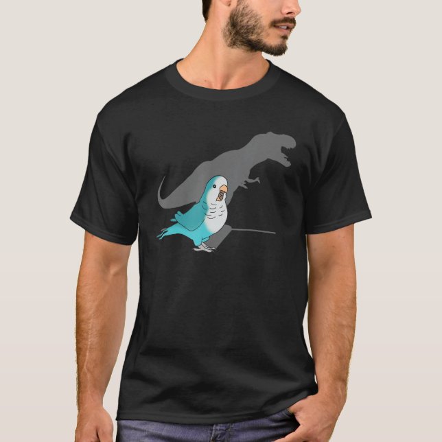 T-shirt T-rex Blue Monk Parakeet, Amusants mèmes d'oiseaux (Devant)