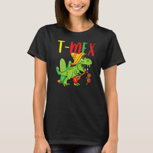 T-shirt T Rex Cinco De Mayo Mexican Dinosaur Guitar Sombre