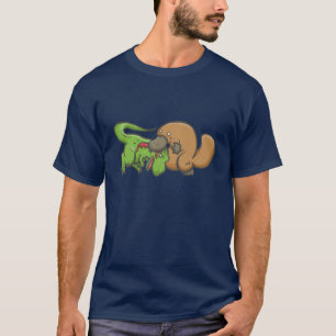 T-shirt T-rex contre l'ornithorynque