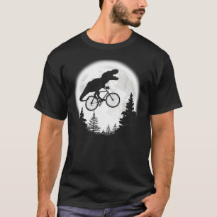 T-shirt T-Rex Cycling Moon Bike Dinosaur Riding Bicycle Fu