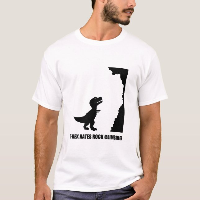 T-shirt T-Rex déteste l'escalade de roche (Devant)