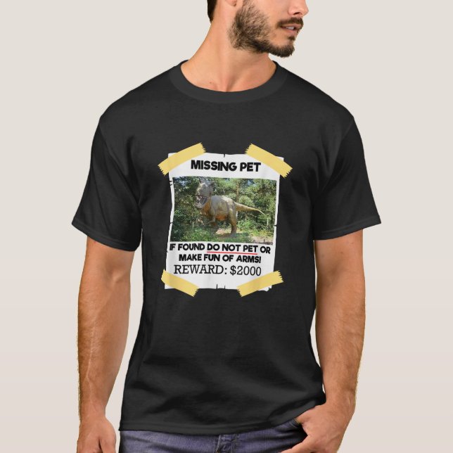 T-shirt T Rex Dino Conception Animaux de compagnie manquan (Devant)