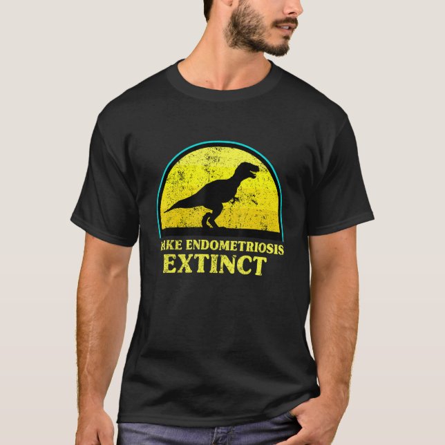 T-shirt T Rex Dino Faire Endometriose Extinction Connaissa (Devant)
