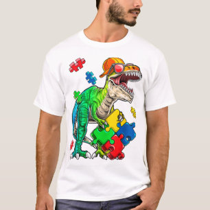 T-shirt T Rex Dinosaur Sensibilisation sur l'autisme Puzzl