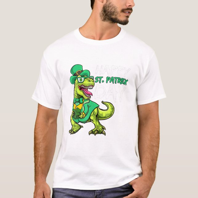 T-shirt T Rex Dinosaur, St Patrick’S Day Toddler Boys (Devant)