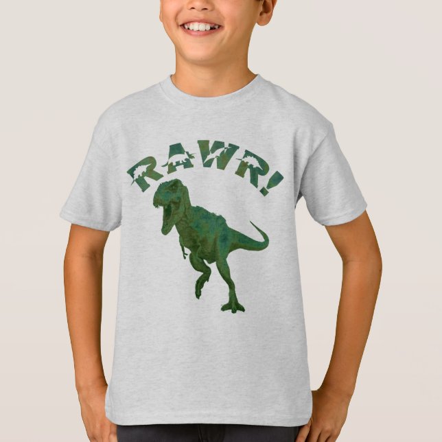 T-shirt T-Rex Dinosaur Tyrannosaurus Rex RAWR Enfants (Devant)