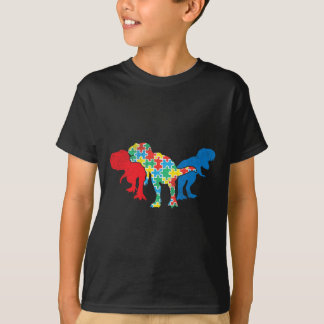 T-shirt T-Rex Dinosaures Puzzle Dino Sensibilisation sur l