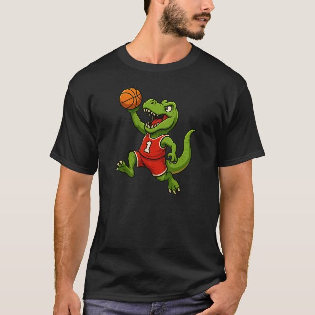 T-shirt T-Rex Dunk: The Basketball Dinosaur (Devant)