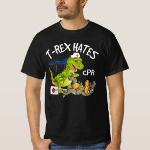 T-shirt T-Rex Hates CPR Dinosaures Drôle Injur Infirmière