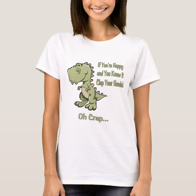 T-shirt T-Rex heureux (Devant)