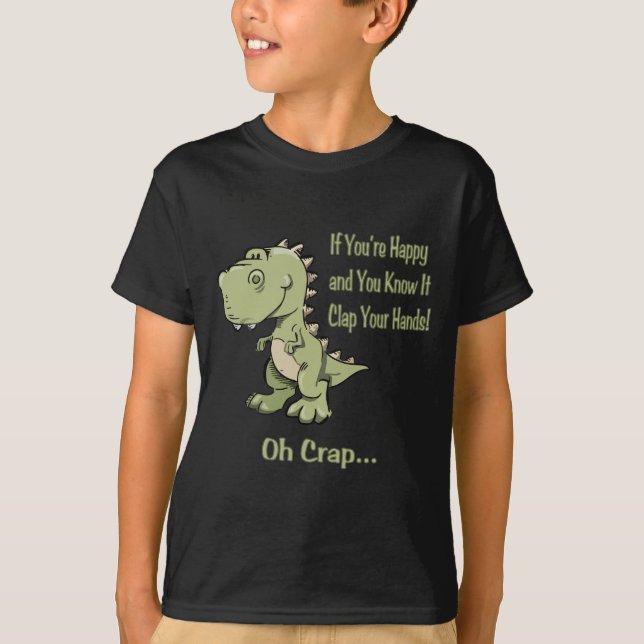 T-shirt T-Rex heureux (Devant)