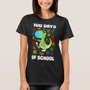 T-shirt T Rex Masque Visage Drôle 100 Jours De Garçons D'É