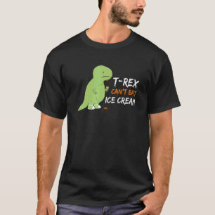 T-shirt T Rex ne peut pas manger de crème glacée à bras co