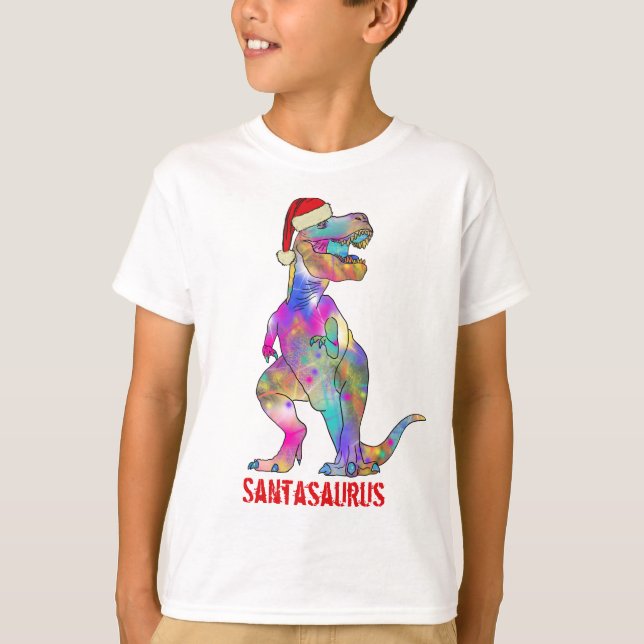 T-shirt T-Rex Père Noël Dinosaur Noël (Devant)