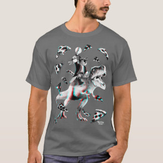 T-shirt T Rex Pizza Party Chat Riding Dinosaur Dino Dino F
