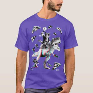 T-shirt T Rex Pizza Party Chat Riding Dinosaur Dino Dino F