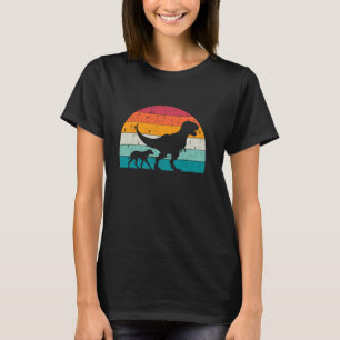 T-shirt T-Rex Promenade avec un Chien Drôle Catahoula Léop