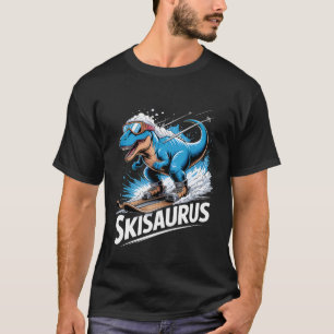 T-shirt T-Rex Ski Sport d'hiver Skieur Dino Drôle Ski Dino