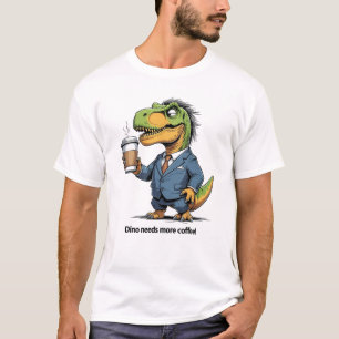T-shirt T-Rex surchargé avec café