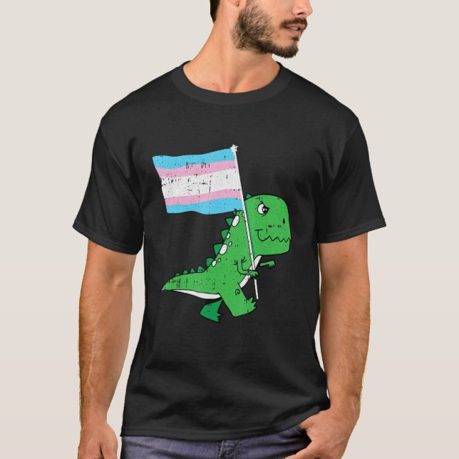 T-shirt T Rex Trans Genre Fierté Drapeau Dino Dino Saur Lg (Devant)