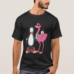 T-Shirt T-S drôle de quille de bowling flamant ros