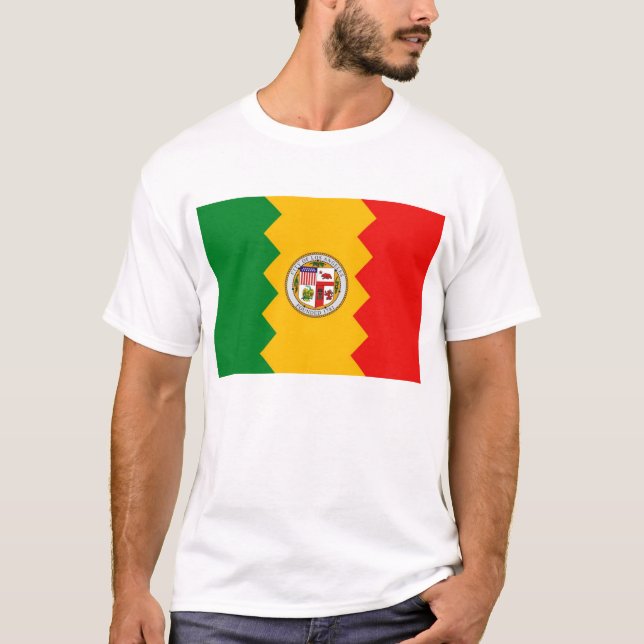 T-shirt T Shirt avec Drapeau de Los Angeles, Californie, U (Devant)