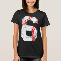 T Shirt Baseball 6 Numéro de Maillot