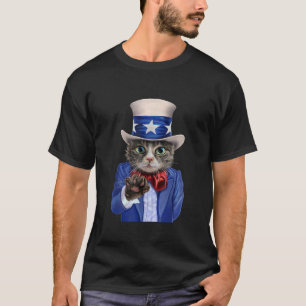 T-shirt T Shirt Cat Impersonate Oncle Sam Rejoins US Army 