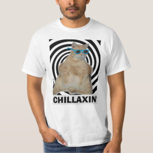 T-shirt T Shirt CHILLAXIN' Chat Manx Gras avec Lunettes de