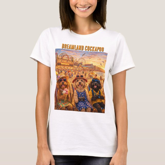 T-shirt T Shirt Cockapoo Plage Margate Cadeau (Devant)