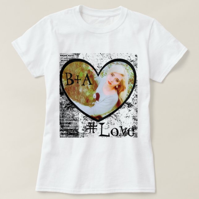 T-shirt T-shirt, Coeur forme photo Insertion (Design devant)