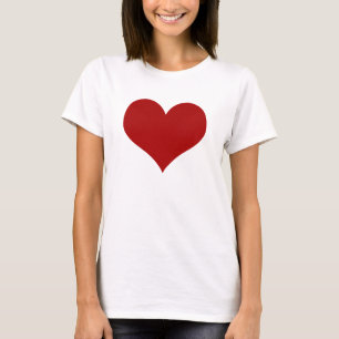T-shirt T-shirt, coeur rouge, symbole de carte de jeu