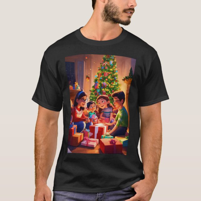 T-shirt "T-shirt d'aquarelle de Noël rêveuse" (Devant)
