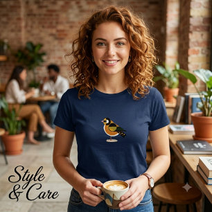 T-shirt T Shirt Fille Style Navy Marque Esquisse D'Oiseau 