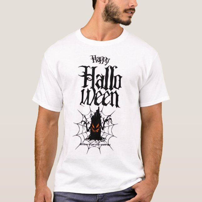 T-shirt "T-shirt Halloween Éffrayant | Citrouille d'horreu (Devant)