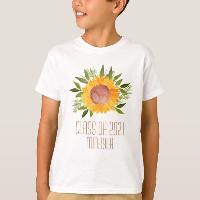 T-shirt T-Shirt, jeune fille de tournesol (Devant)