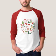 T Shirt Joyeux Noël des arbres voeux santa claus