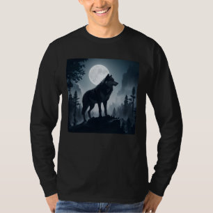 T-shirt t shirt loup et lune