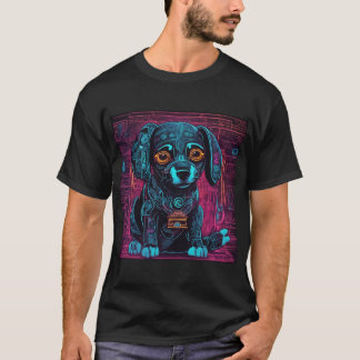 T-shirt T-shirt, noir, chiot