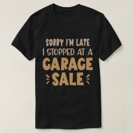 T-shirt T-shirt, noir et bronzette de vente de garage amus