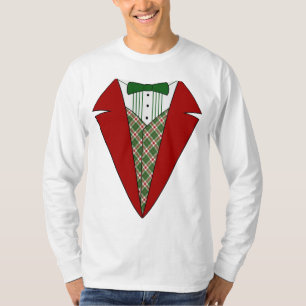 T-shirt T-shirt, rouge et vert de smoking de Noël