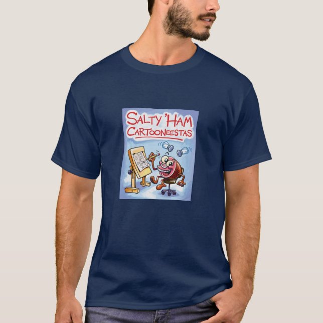 T-shirt 'T-shirt salé de Cartooneestas de jambon (Devant)