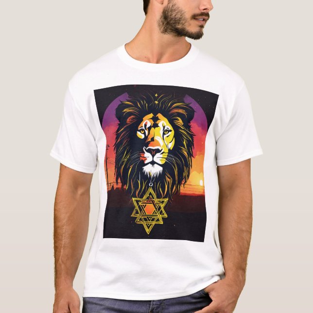 T-shirt "T-shirt tête de lion silhouette - gras et puissan (Devant)